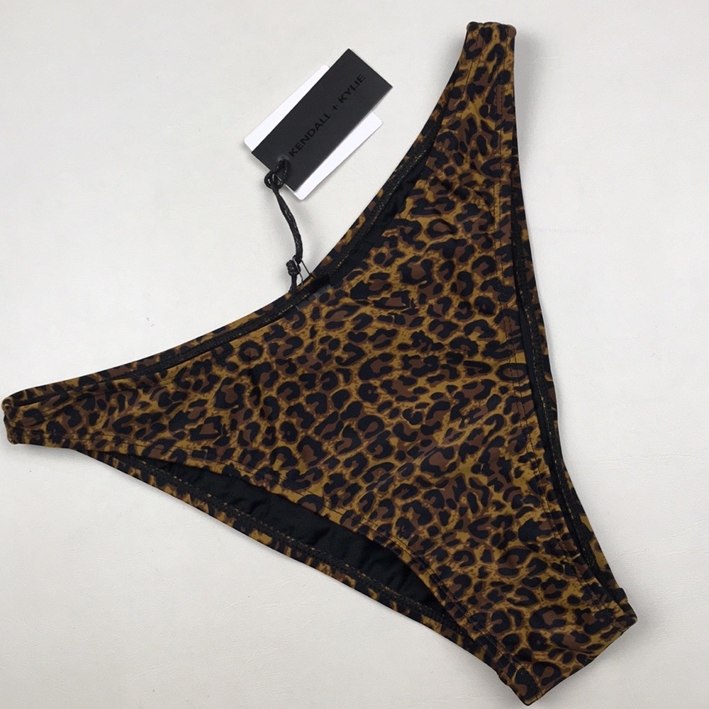 KENDALL & KYLIE Leopard High Waist Bandeau Bikini NWT - Picture 10 of 16